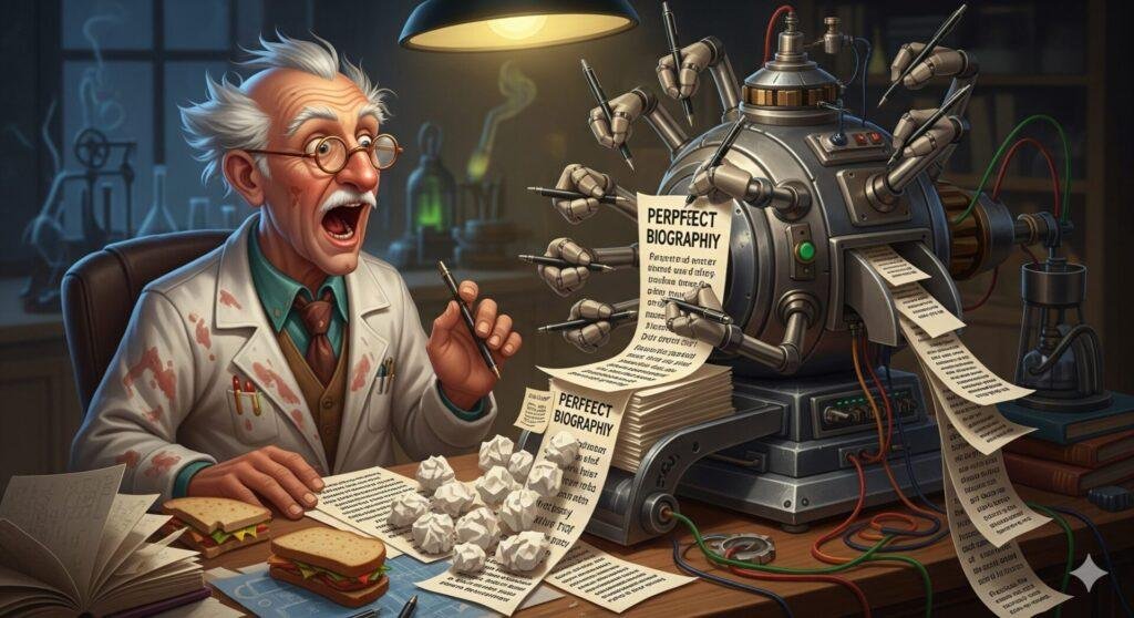 Il Dottor Pastrocchio osserva e sperimenta una macchina simbolo dell’efficienza artificiale, fra passato e futuro.